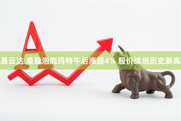易云达 港股泡泡玛特午后涨超4% 股价续创历史新高