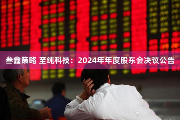 叁鑫策略 至纯科技：2024年年度股东会决议公告